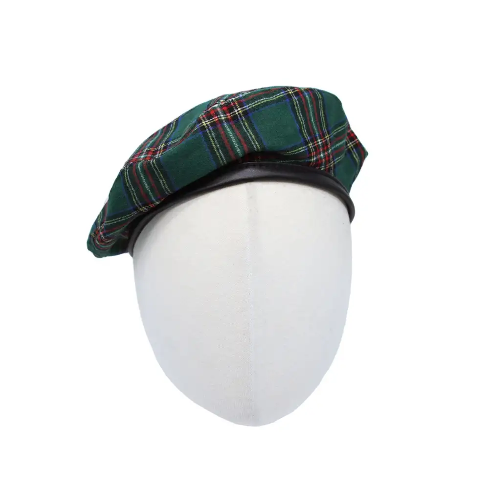 Cotton Plaid Beanie Hat