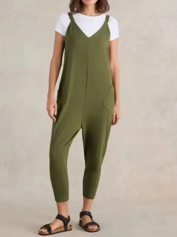 Jersey V Neck Jumpsuit
