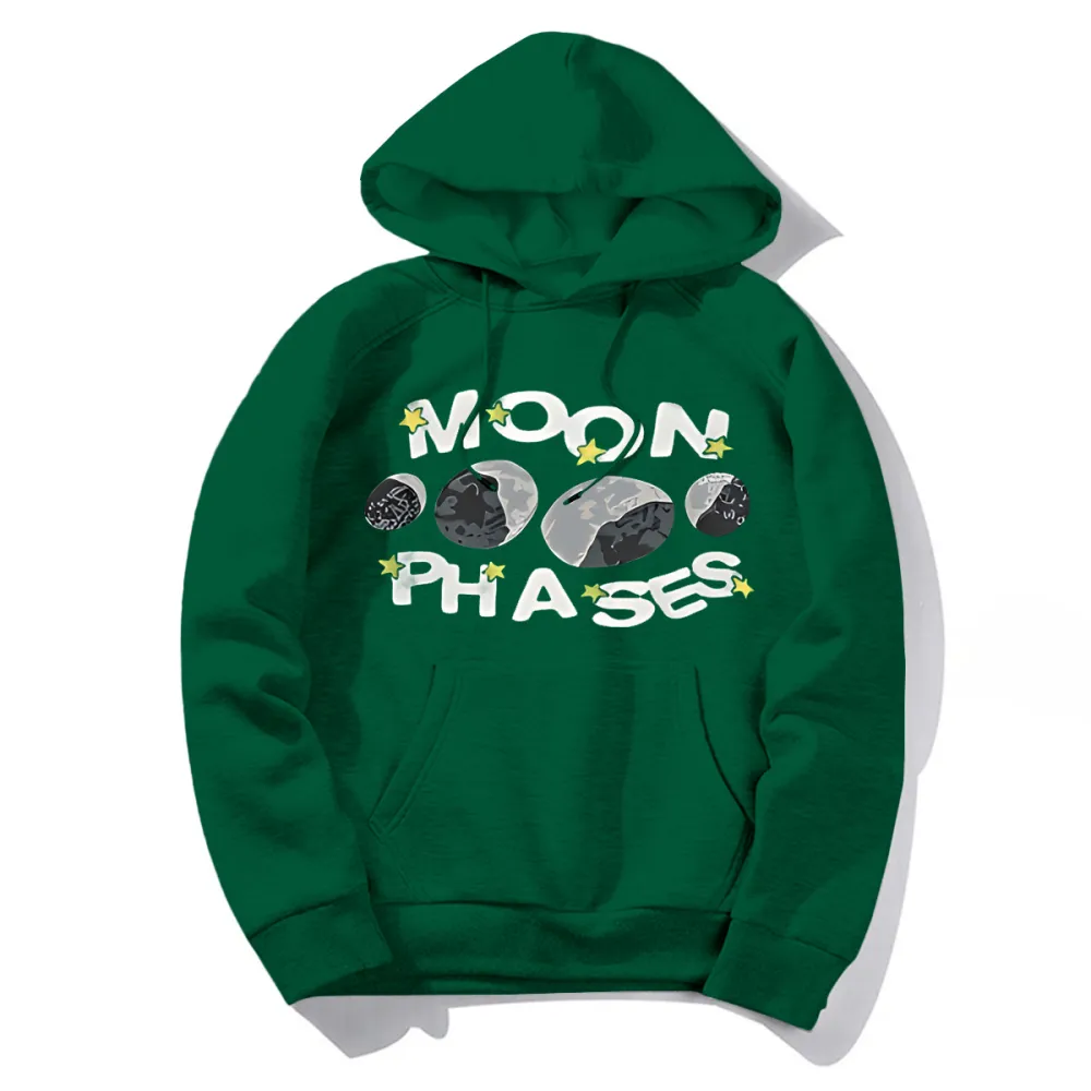 Sad Moon Print Hoodie