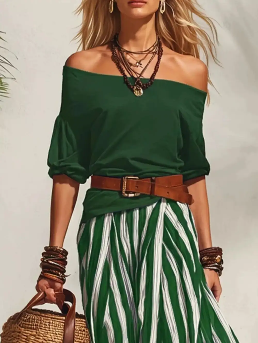 Off Shoulder Top and Maxi Skirt Set