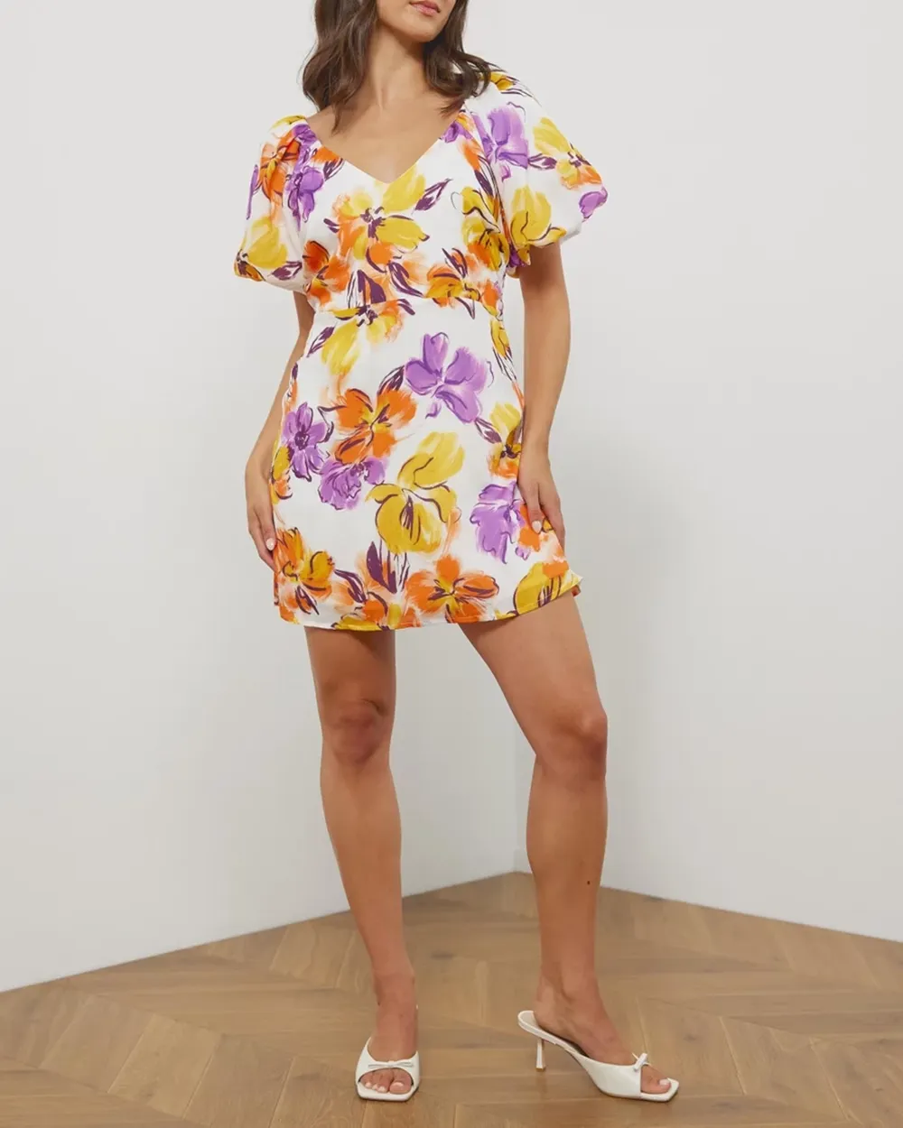 Linen Blend Mini Dress