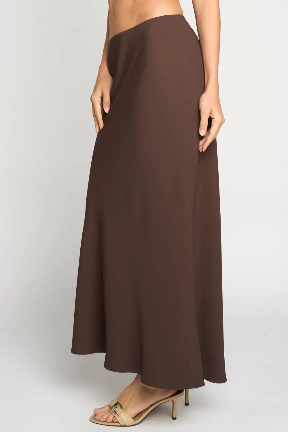 Stretch Knit Bias Maxi Skirt