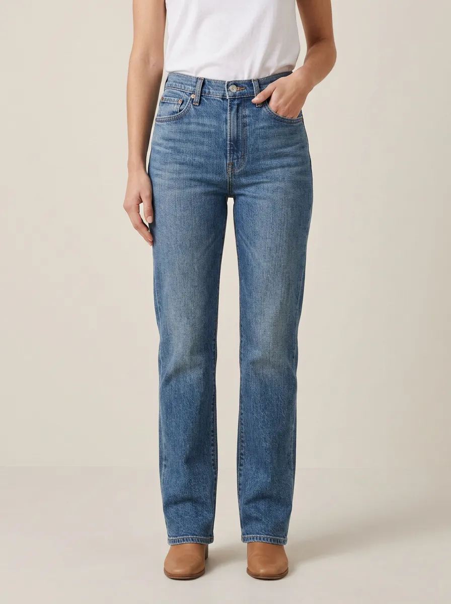 Laid-Back Printed Denim Jeans