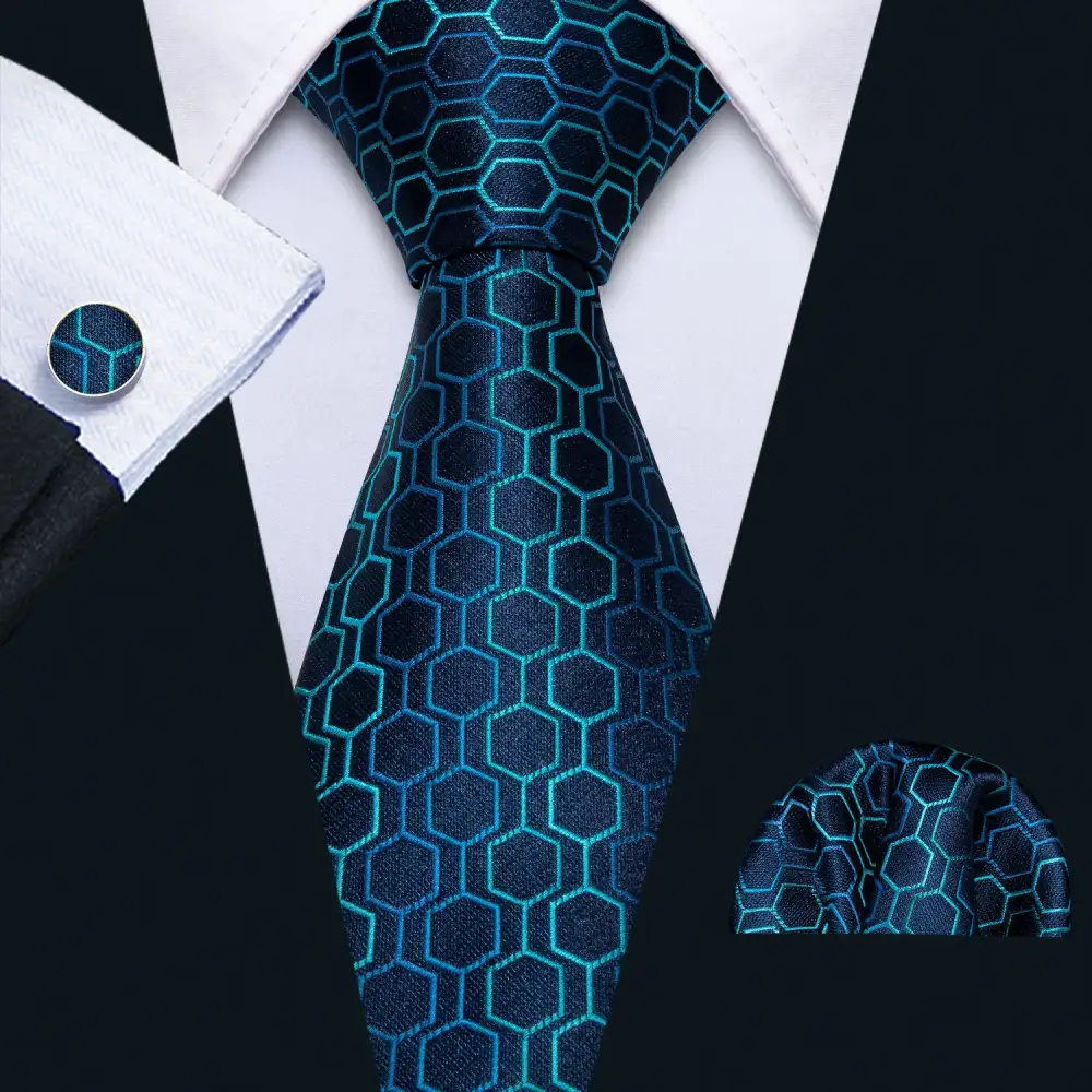 Plaid Geometric Necktie Set
