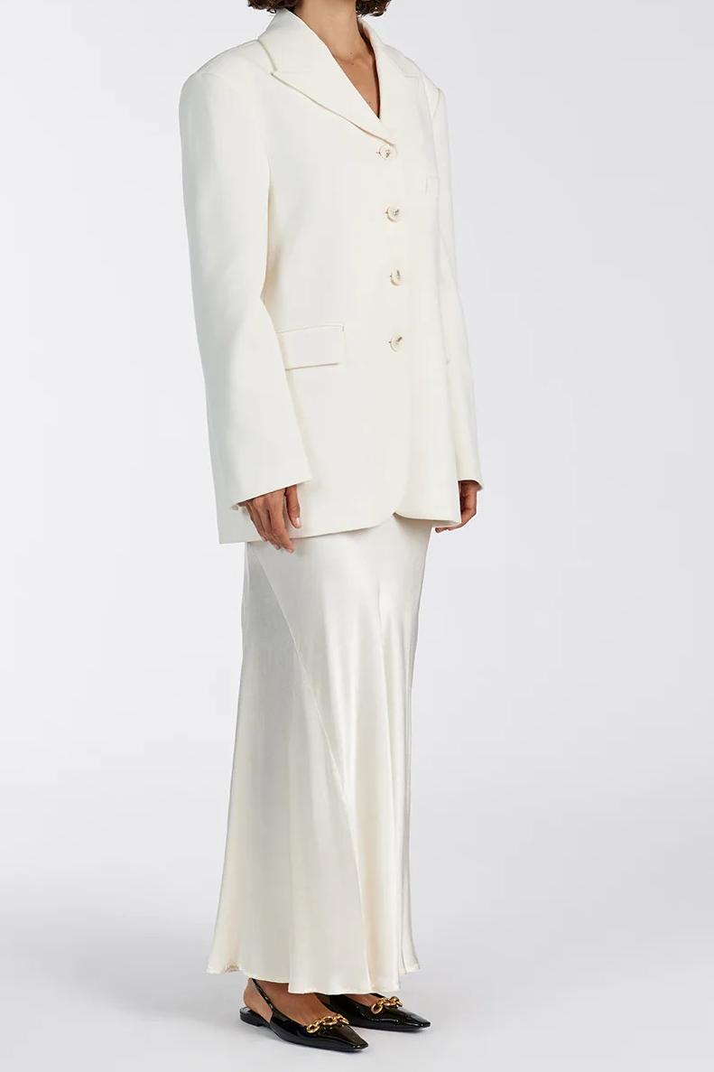 CREAM SATIN MAXI SKIRT