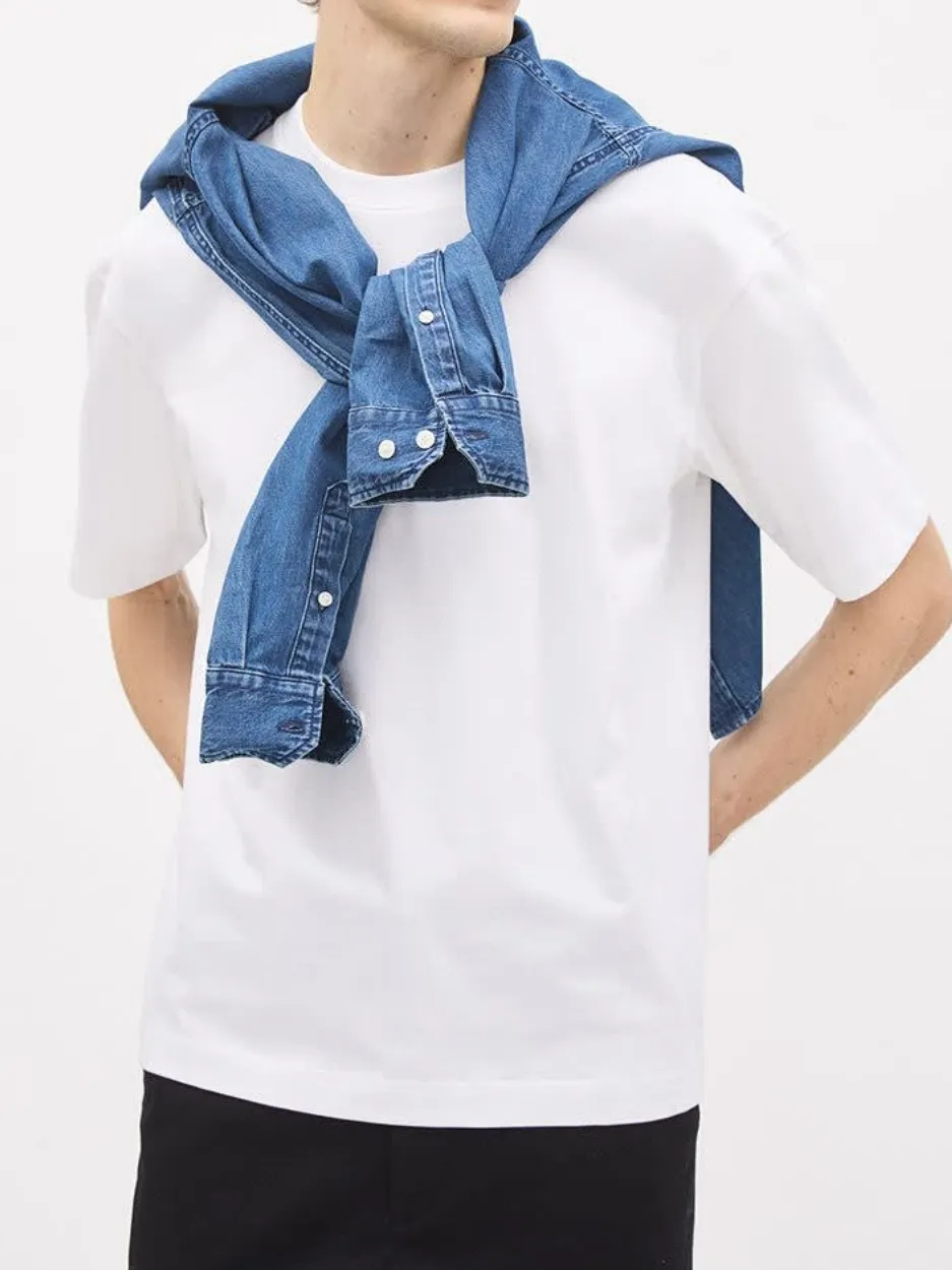 Bright White Oversized Short-Sleeve Crew-Neck Tee