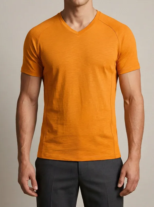 Men's Slim Fit V-Neck Raglan T-Shirt