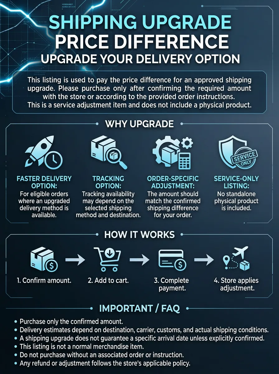 Shipping Upgrade Service with Shipping Upgrade Price Difference