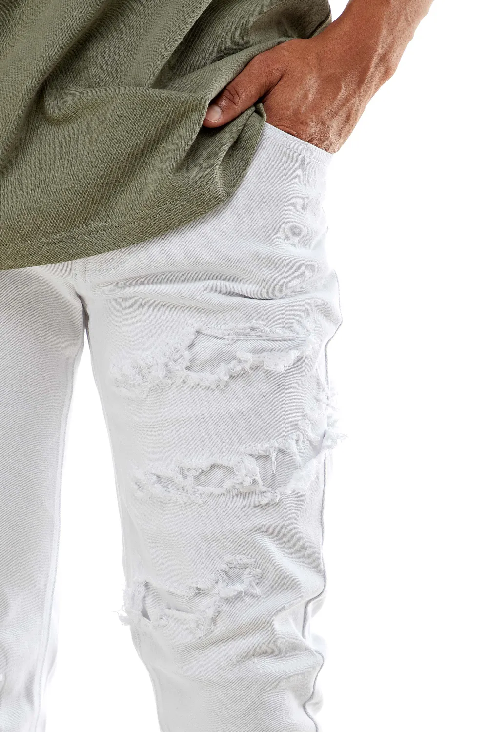Men's Urban Skinny Patchwork Stretch Pants