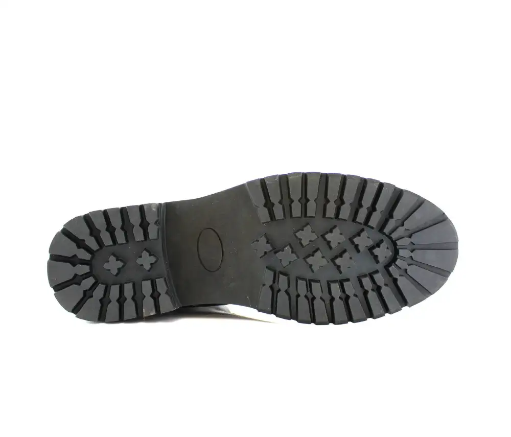 Faux-Leather Lace-Up Stitched Motorcycle Boots