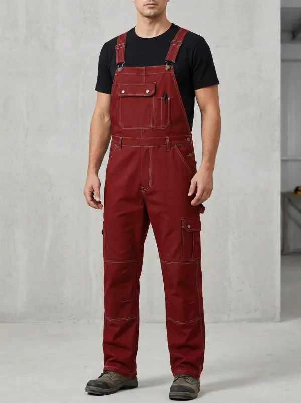 Men's Technical Inspired Multi-Pocket Bib Work Overalls