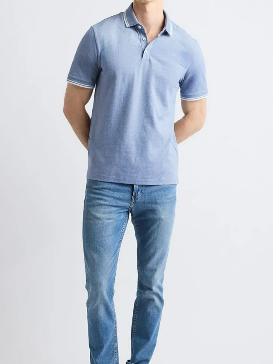 Blue Casual Style Short-Sleeve Polo