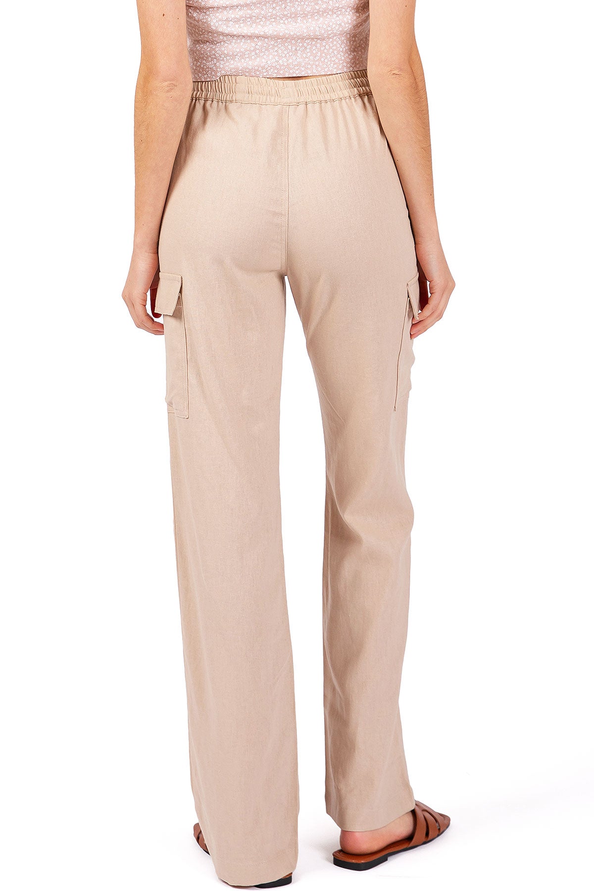 Black Linen - Blend Cargo Pants