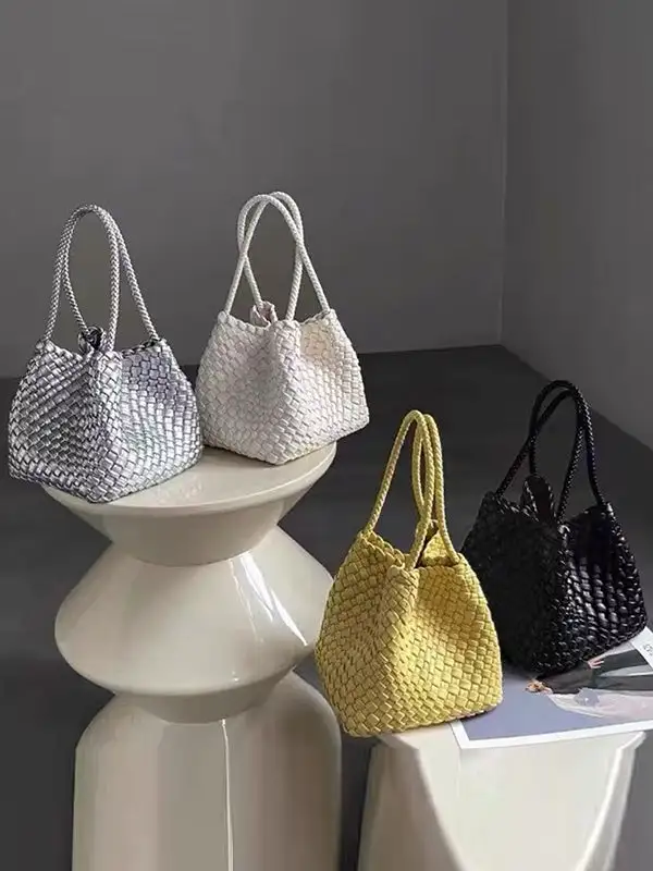 Polished Woven Shoulder Bag