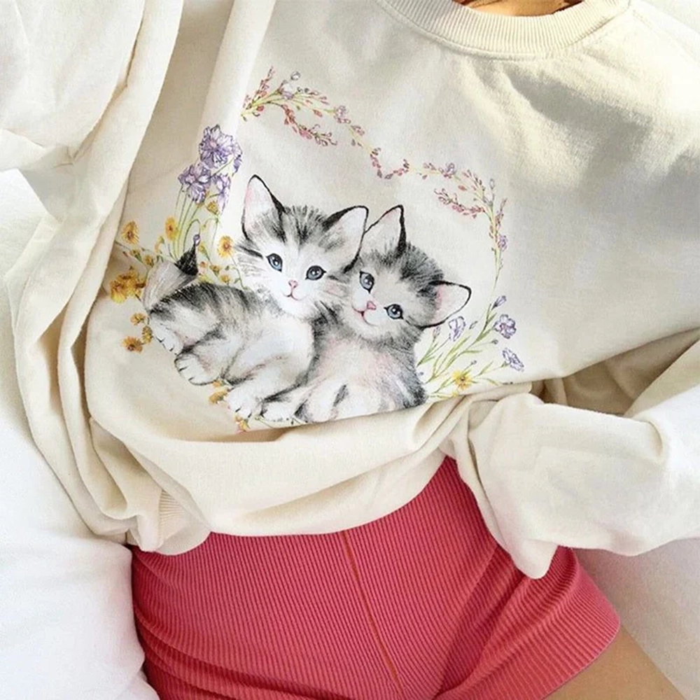 Flower Print Vintage Sweatshirt