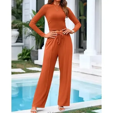 🔥Last Day 89% OFF🔥Women's Winter 2-Piece Set – Warm Top & Wide-Leg Pants