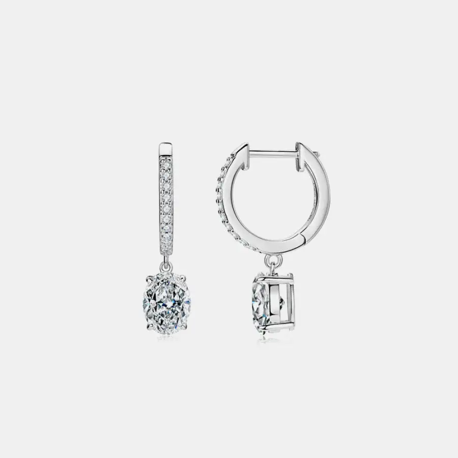 Minimal Moissanite Sterling Silver Earrings