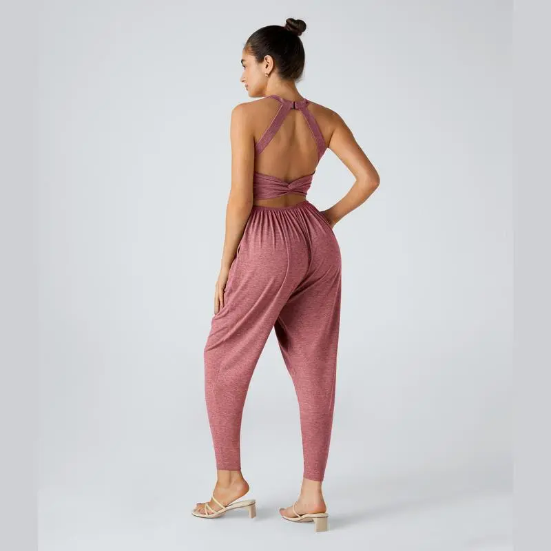 Backless Twisted U Neck Side Pocket Harem Casual Jumpsuit – Easy Peezy Edition 🔥 Limited-Time Offer — 50% OFF Today Only!