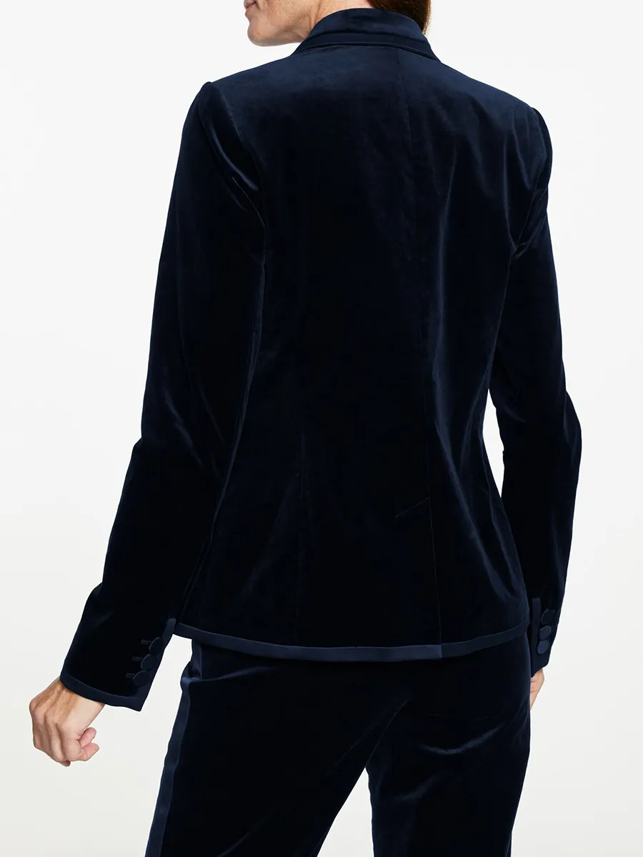 Lady's Luxurious Soft Velvet Fabric Coat