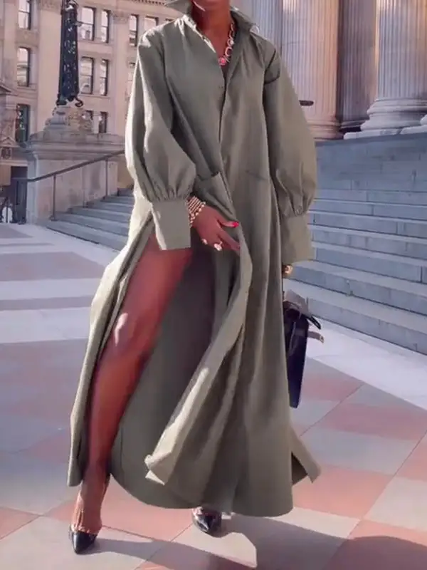 Joint Long Shirt Maxi Dress