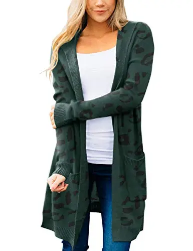 Women's Long Sleeve Open Front Hoodie Knit Sweater Cardigan Outwear