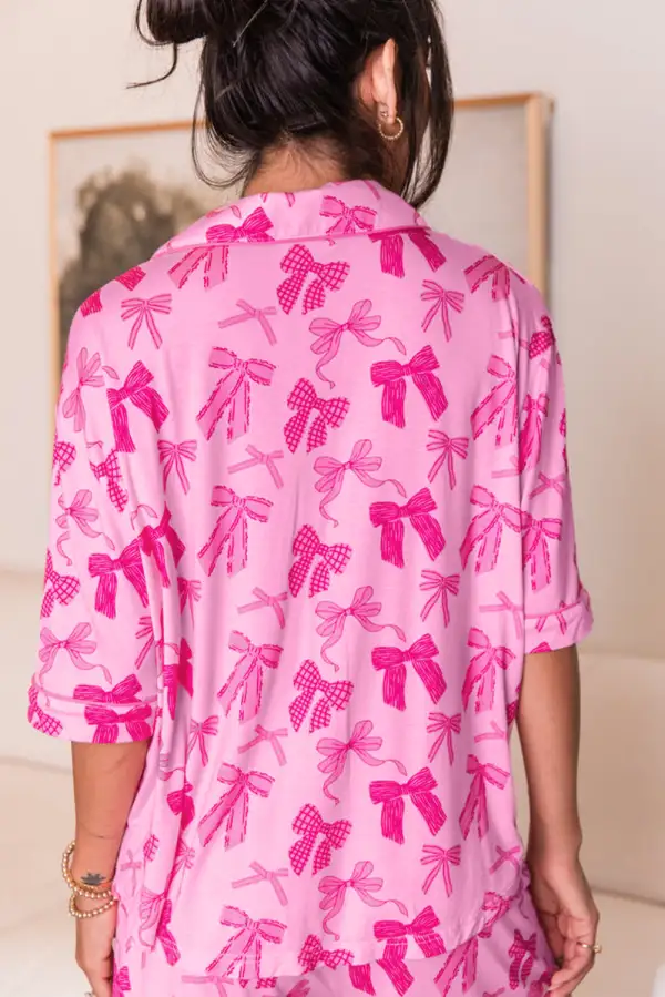 Bow Print Short Pajama Set