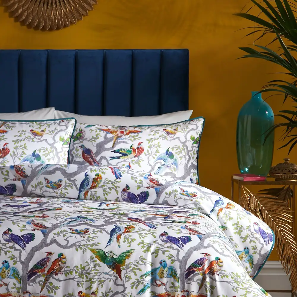Bird Cotton Sateen Duvet Cover Set