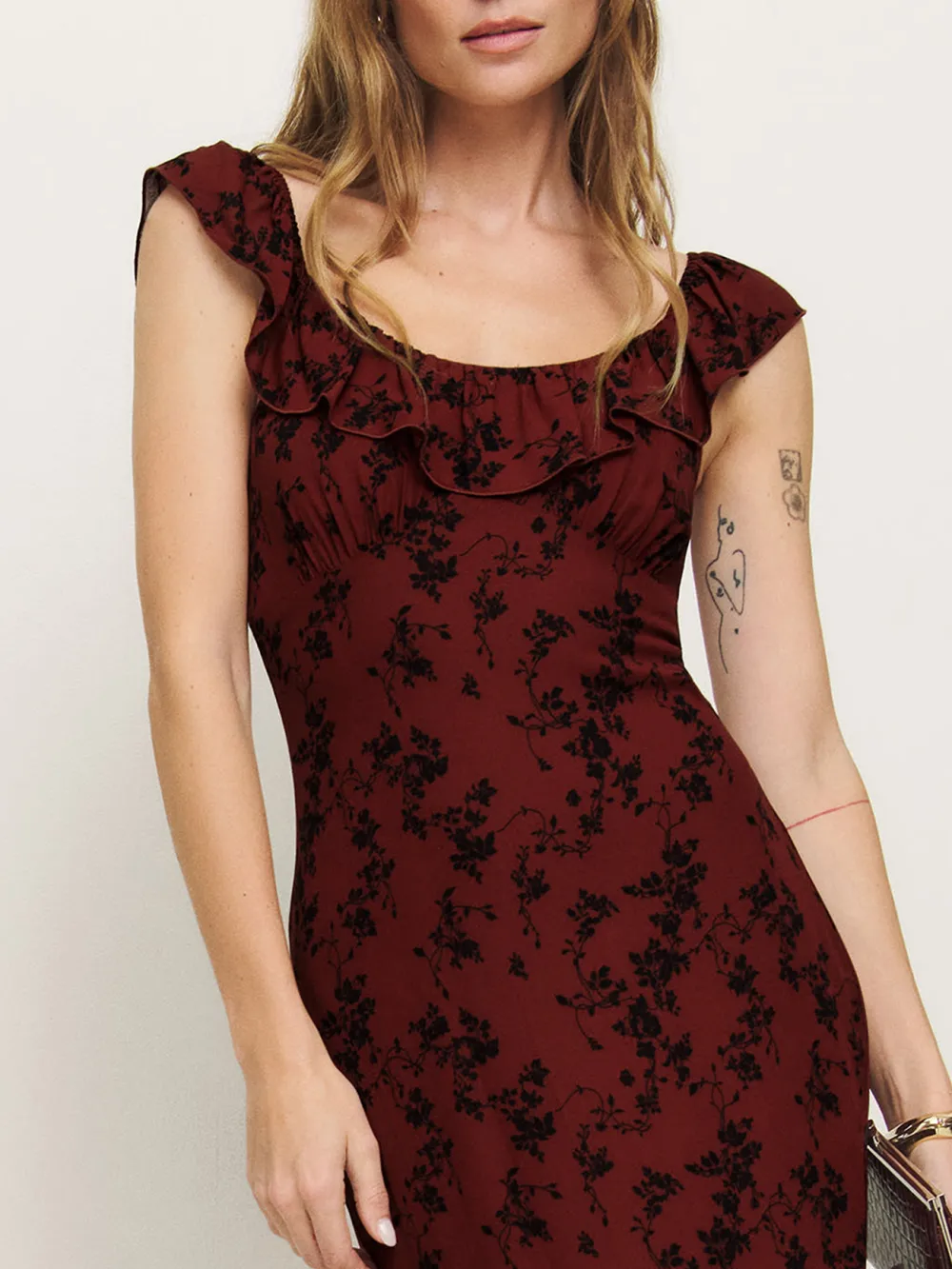 Floral Patterned Ruffled Maxi Dress