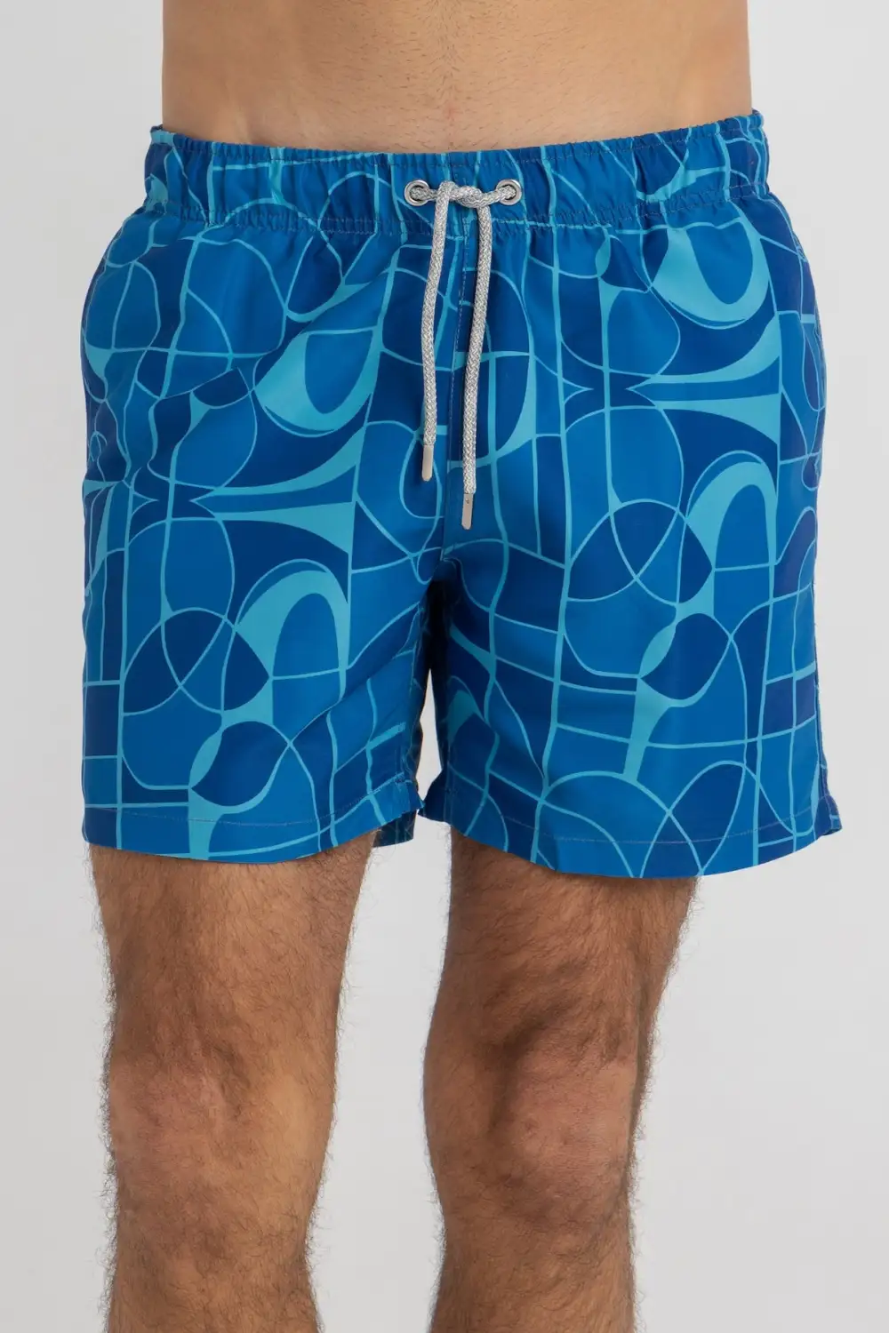 Abstract Blues Swim Shorts
