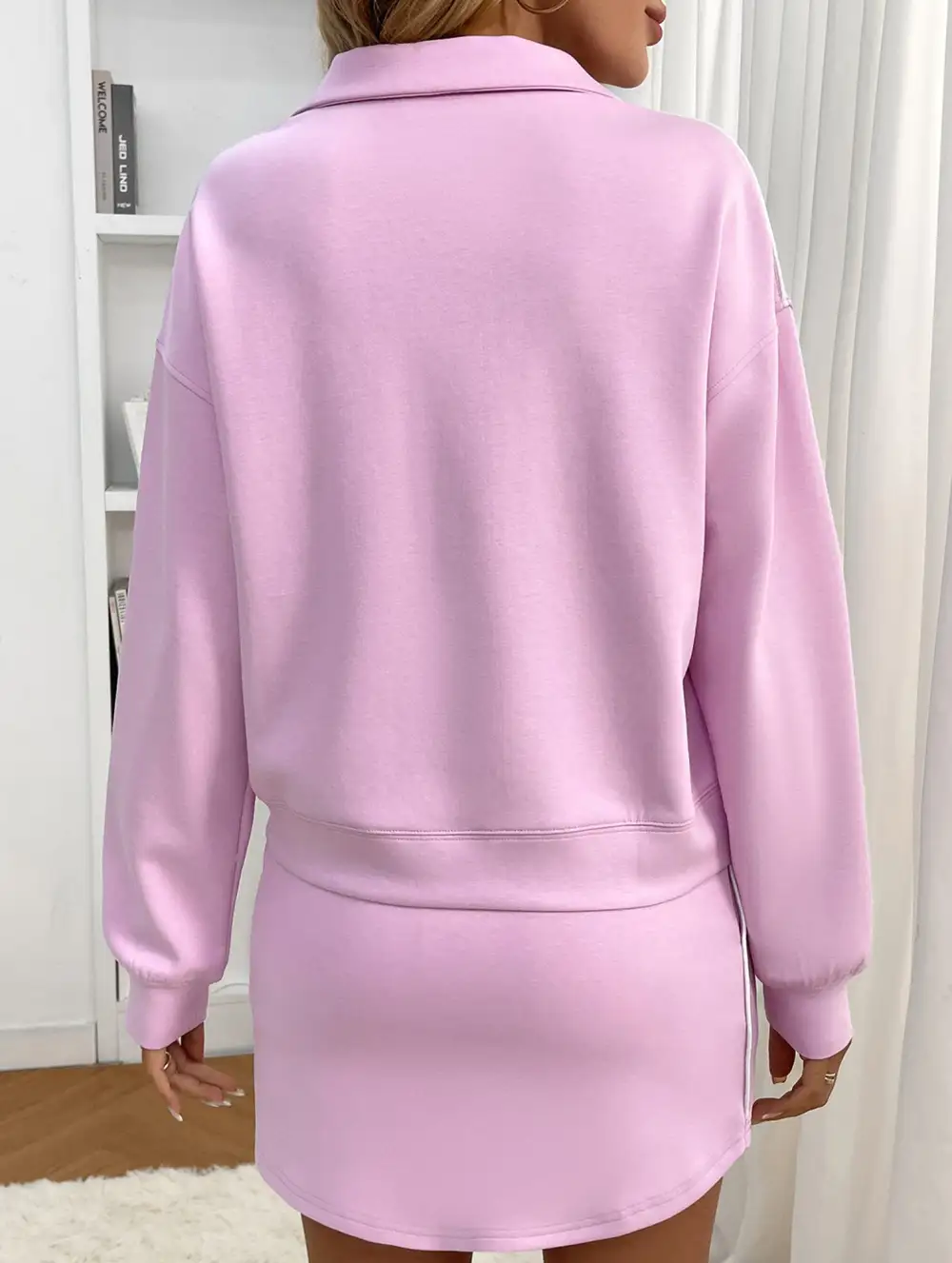 Sport Collar Top Skirt Set