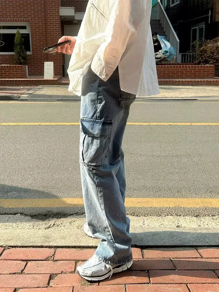 Flap Pockets Cargo Jeans