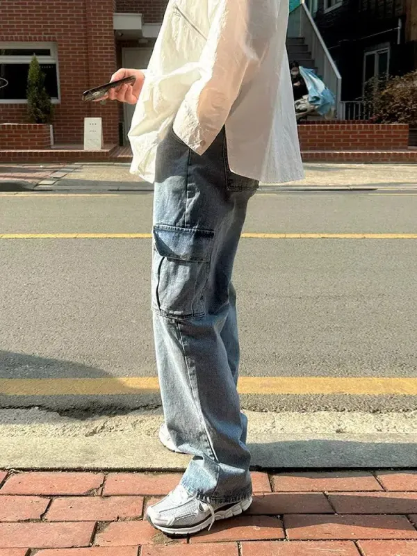 Flap Pockets Cargo Jeans