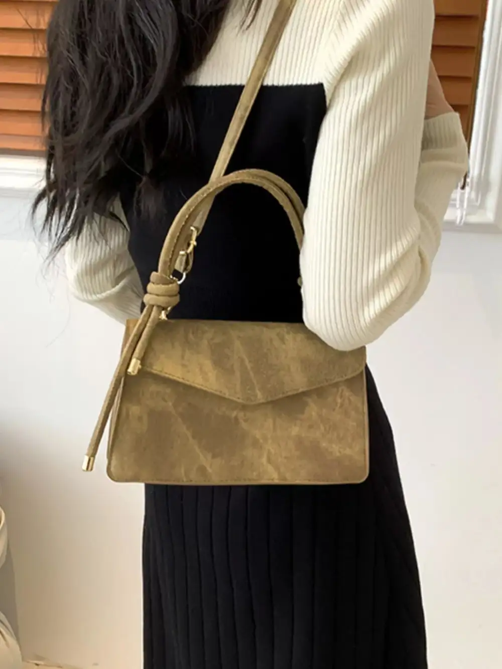 Flap Crossbody Bag with Top Handle