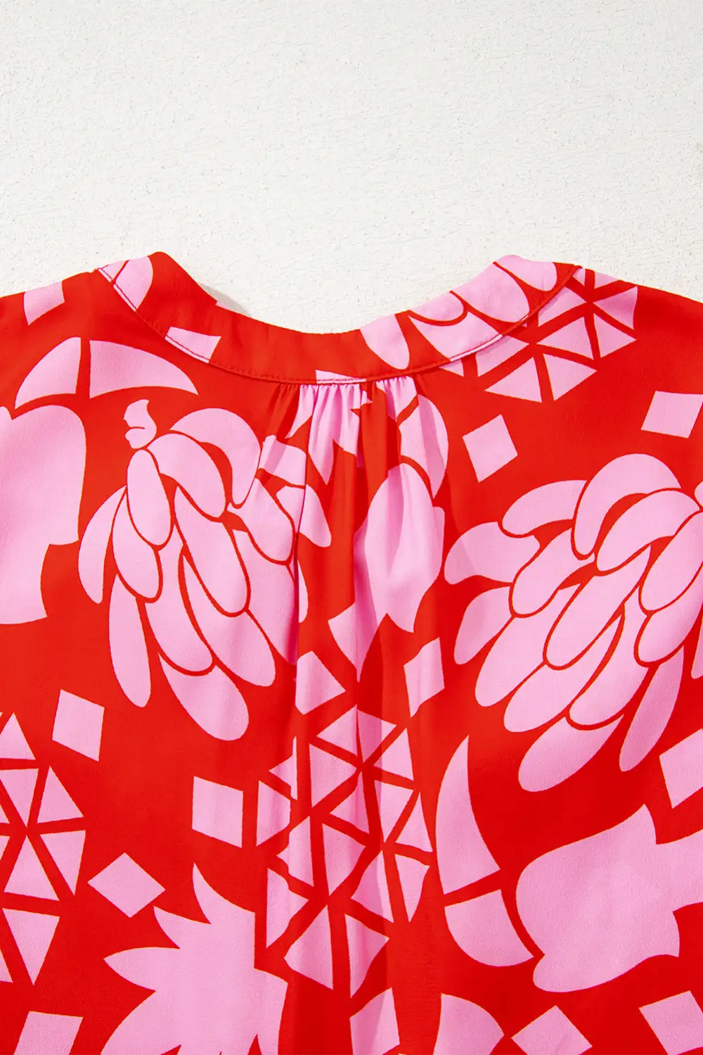 Floral Abstract Print Button Front Blouse
