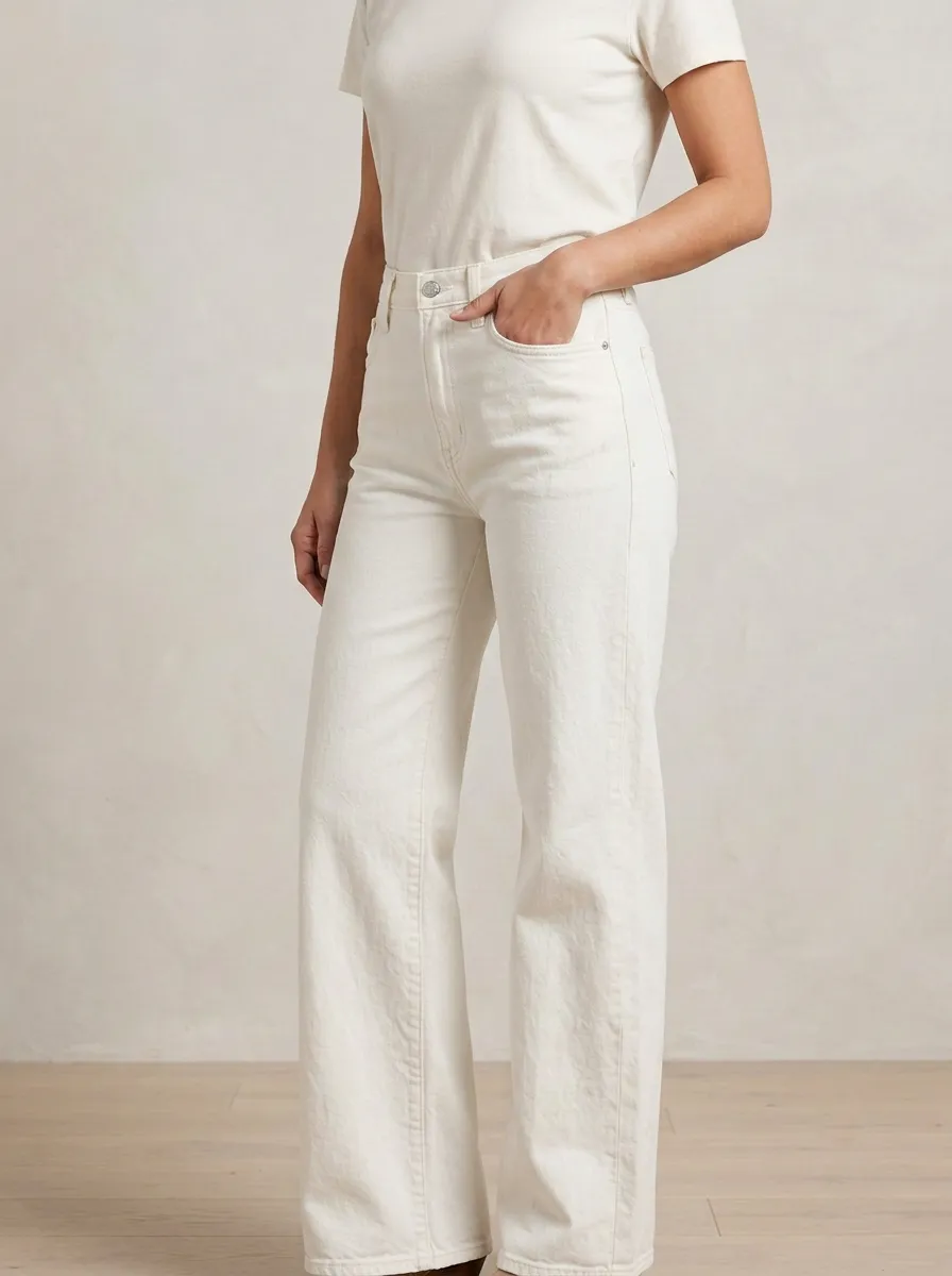 Effortless High-Rise Wide-Leg Denim Jeans