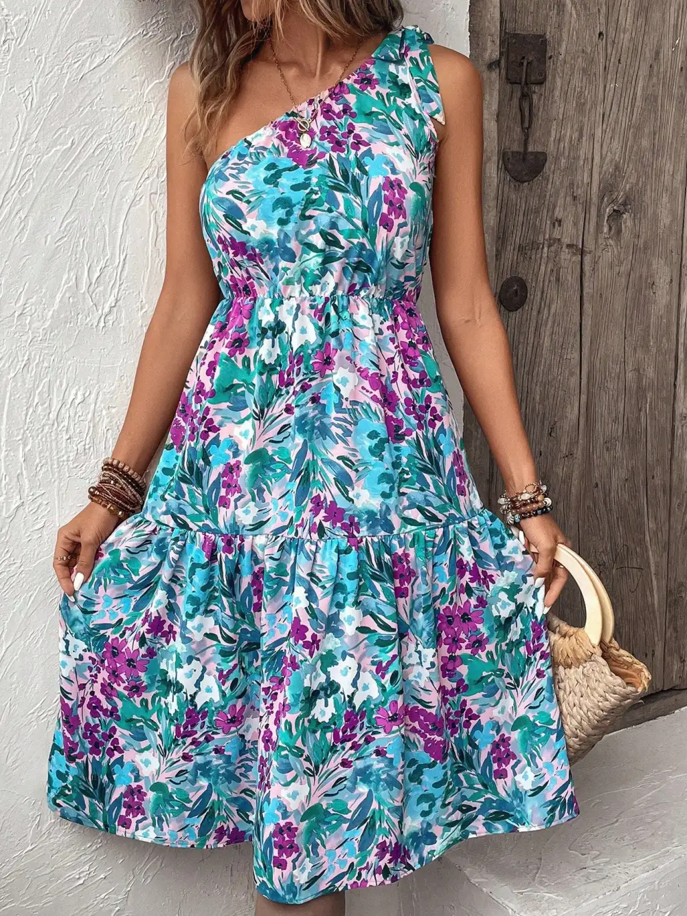 Claire One Shoulder Flow Dress