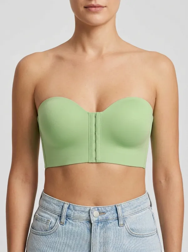 Women's Seamless Front-Closure Bandeau Bra