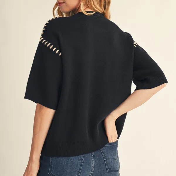 Whipstitch Detailed Sweater