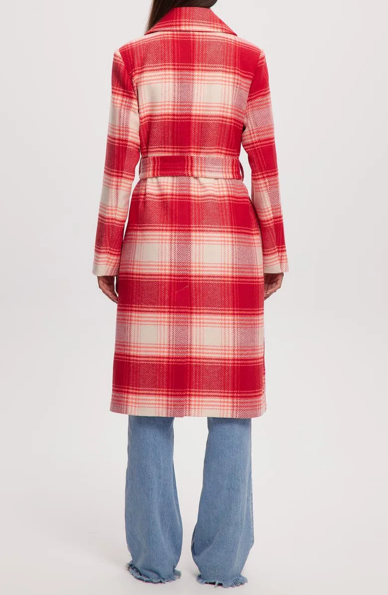 Vegan Wool Plaid Coat