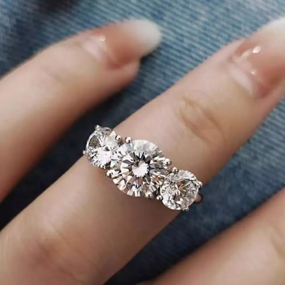 Sterling Silver Moissanite Radiant Ring