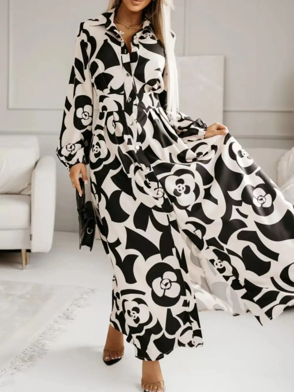 Long Sleeve Maxi Shirt Dress