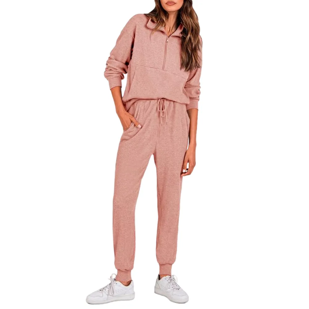 Women's Half Zip 2-Piece Sweatpants Set