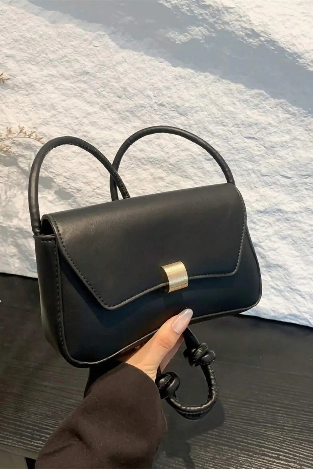 Mini Square PU Bag – Colorful Pattern, Flap Closure & Adjustable Strap