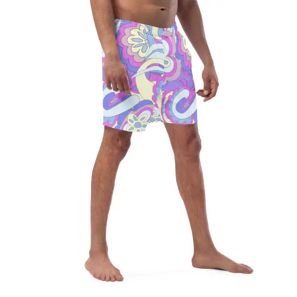 Quick Dry Abstract Print Swim Trunks