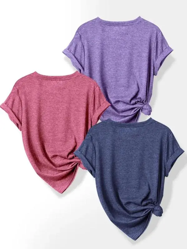 Women'S Heart Print Tee, Casual Short Sleeve T-Shirt For Daily Wear, Ladies Clothes For All Seasons, Graphic Tees, Women swear