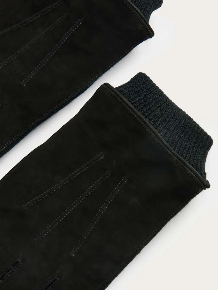 Versatile Black Suede Gloves