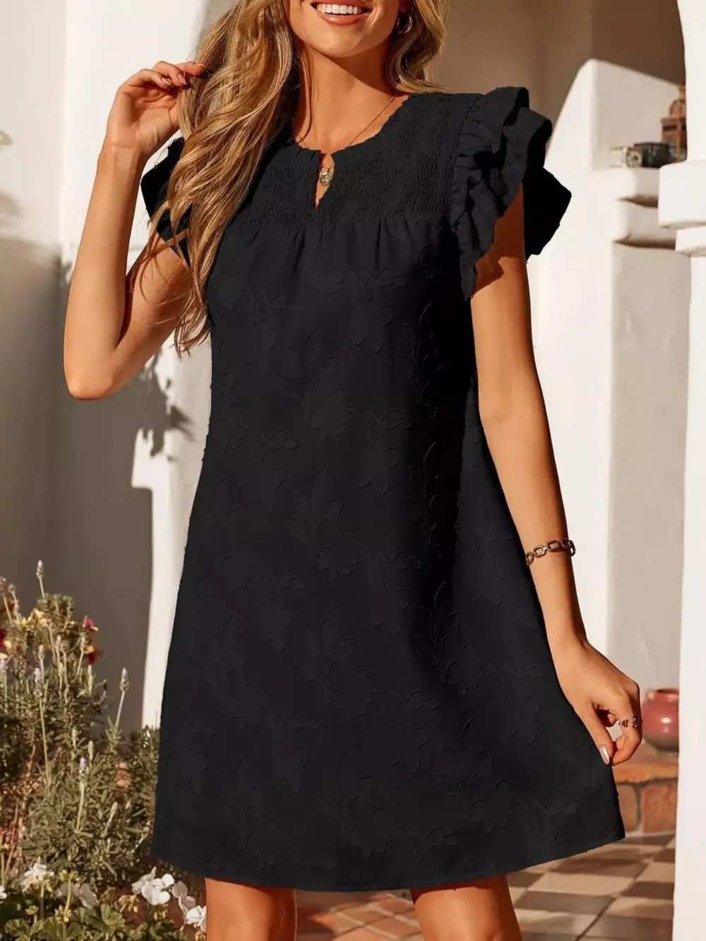 Floral Ruffle Mini Dress