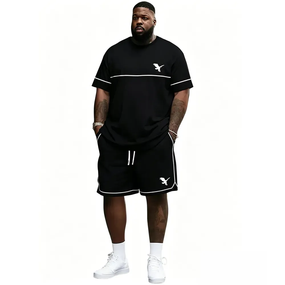 🔥 Men's Striped 2-Piece Summer Set | Ultra-Breathable Tee & Shorts