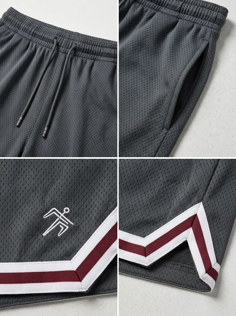 Sporty Striped Detail Edit Men's Basketball Shorts