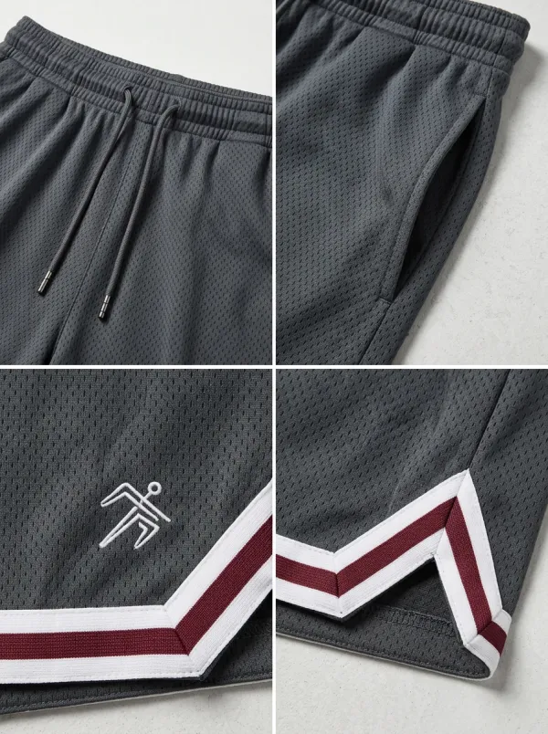 Sporty Striped Detail Edit Men's Basketball Shorts